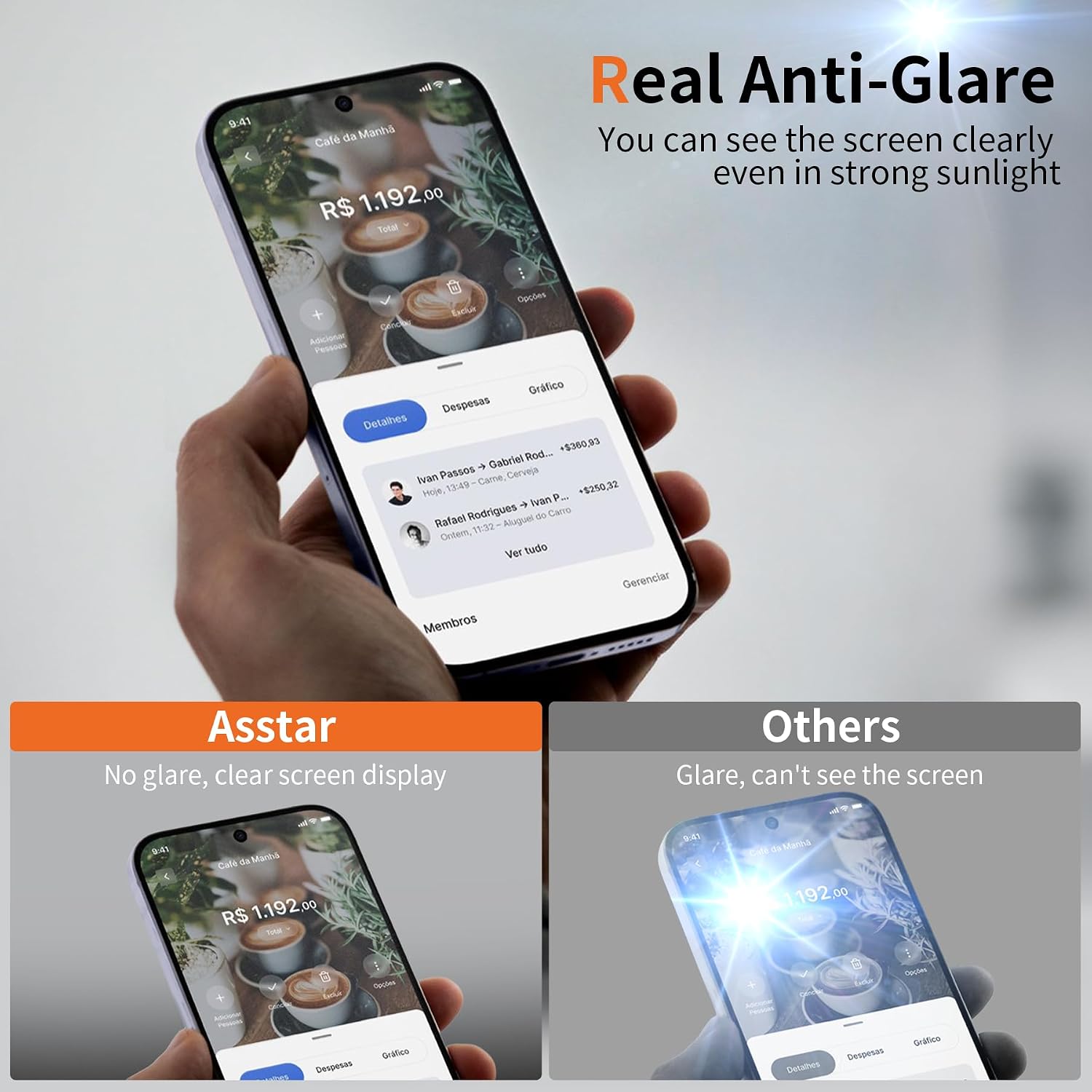 Asstar 2 Pack Matte Privacy Screen Protector for Google Pixel 11/11 Pro image 3