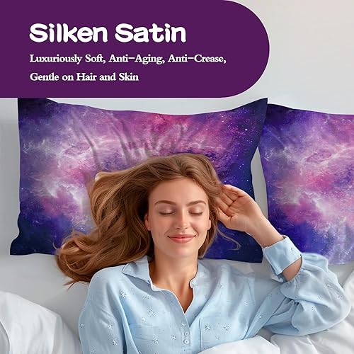 Vista 97 de Funda de almohada de satén para cabello y piel, más suave que la funda de almohada de seda de morera, 1 paquete, funda de almohada de satén con Rosa