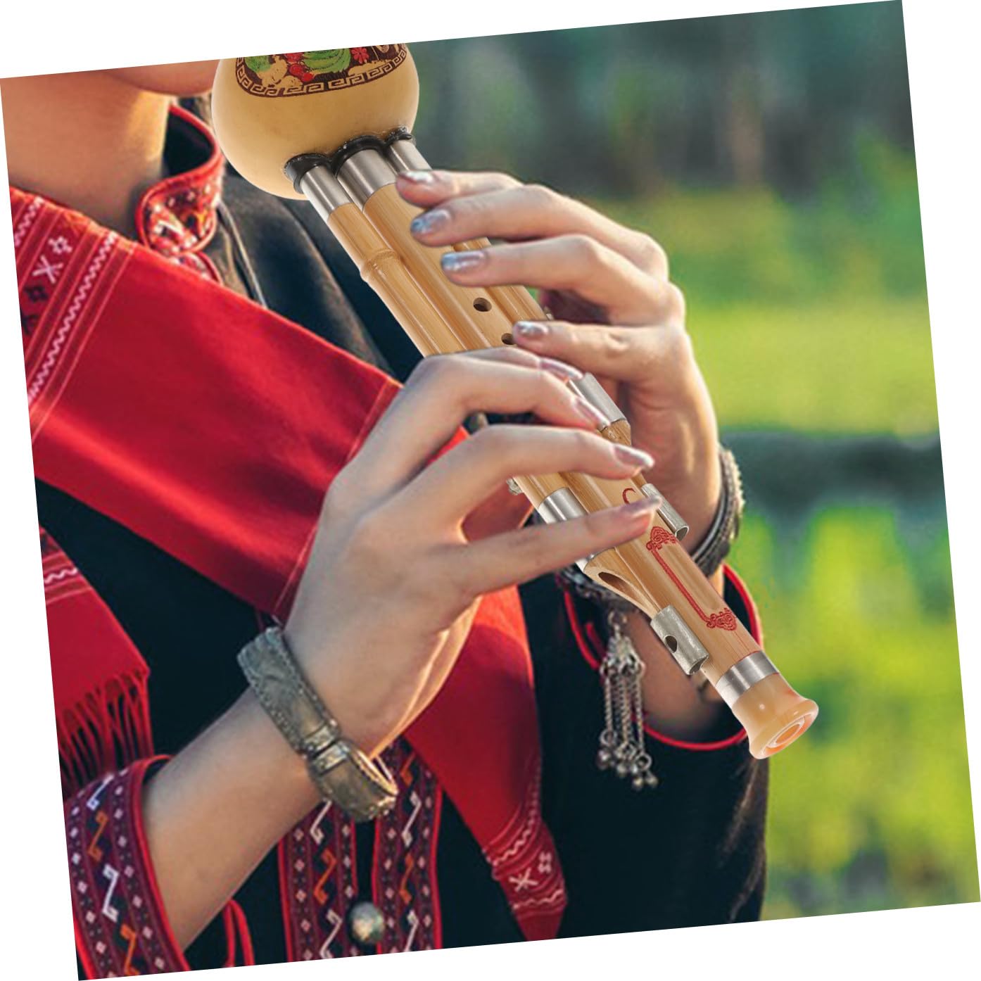 PRETYZOOM Hulusi Strumento Musicale Etnico Cinese in Zucca e Bambù Chiave Do per Principianti e Amanti della Musica Esecuzione a Tre Toni Naturalmente Realizzato Stili multipli