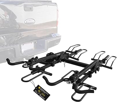 Stromberg Carlson BC-204 Heavy Duty Platform Mount Bike Rack Folding Hitch Carrier for 4 Bikes, Fits 2" Hitch Receiver, Durable Transport Solution, Compatible with Cars, SUVs, Truck and Trailer