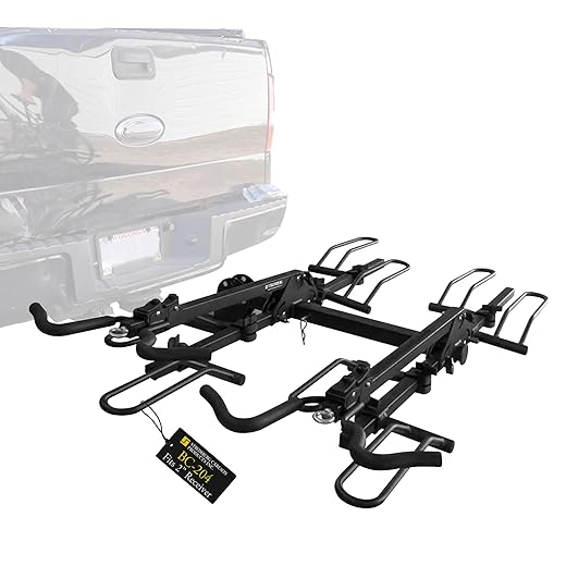 Stromberg Carlson BC-204 Platform Mount Bike Rack - Folding Hitch Mount Bike Rack, Hitch Bicycle Carrier, Foldable Bike Stand Accessories, Car, SUV, and Truck 4 Bike Rack Fit with 2" Hitch Receiver