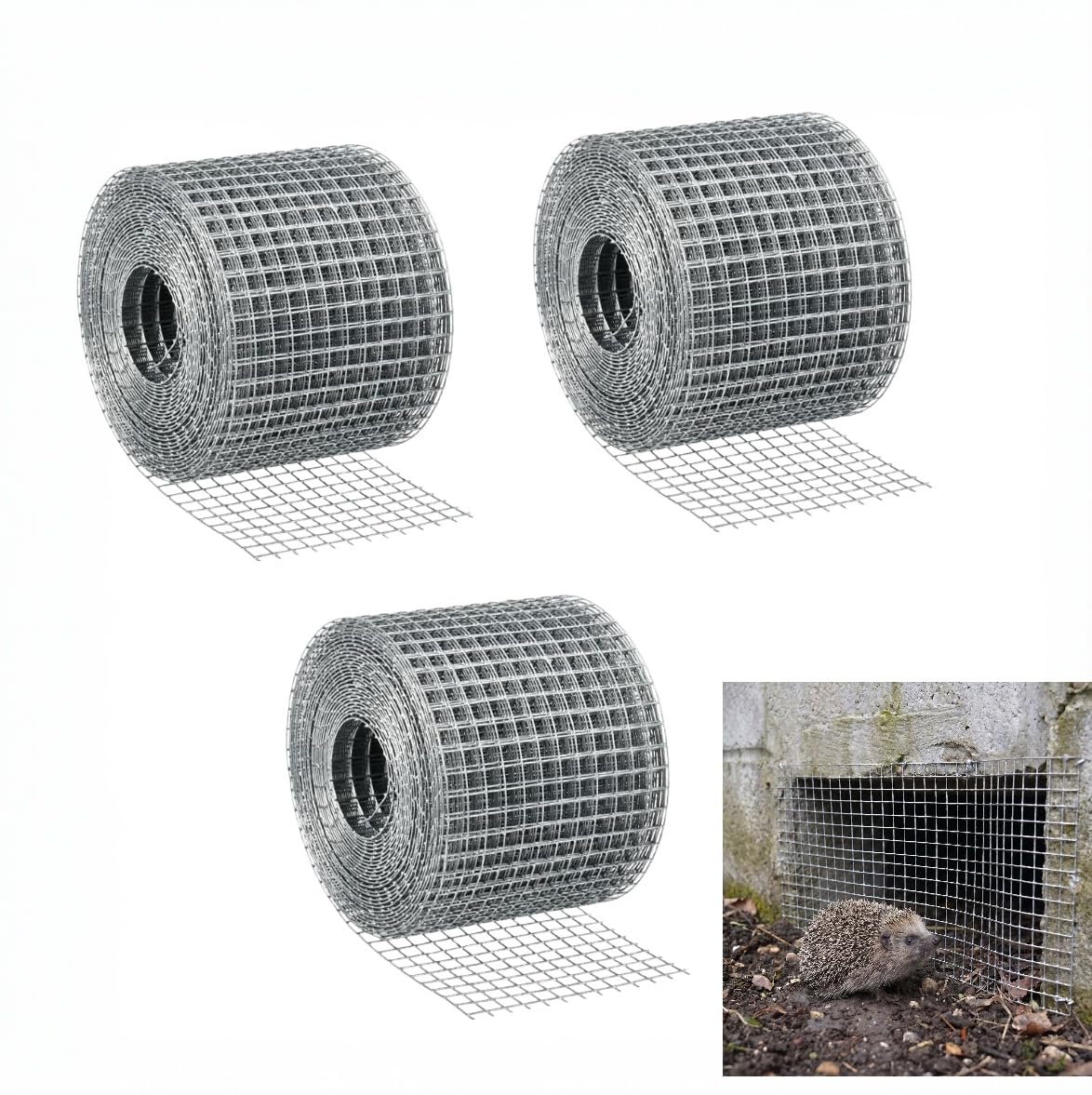 Cjytdkj Rodent Mesh, 3 Rolls Rat Mesh, 6m X 75mm/Roll, Metal