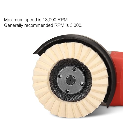 Miniatura 3 de Disco de rueda de pulido de fieltro de lana de 5 x 78 pulgadas para amoladora angular, rueda de pulido de lana muy fina tipo 27, disco de solapa,