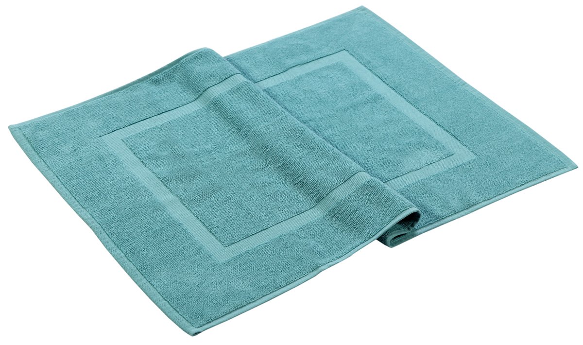 HILLFAIR 900 GSM-Hotel-Spa wanna-prysznic mata podłogowa mata podłogowa - (2 sztuki, woda, 53 cm na 81 cm) - 100% bawełniana mata łazienkowa ring-spun/dywaniki łazienkowe, można prać w pralce
