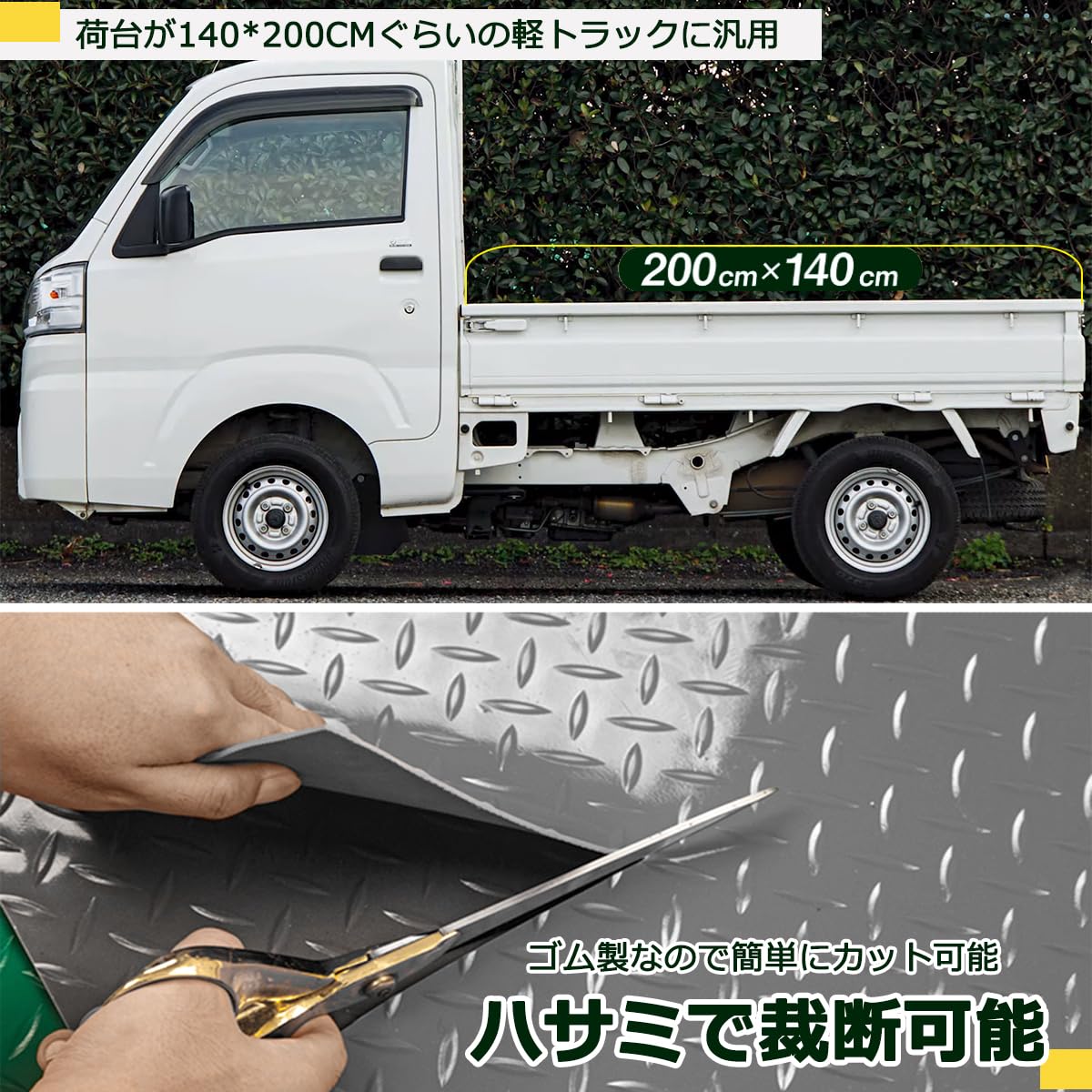 Amazon.co.jp: Temiry 軽トラック 荷台 ゴムマット 2.3mm 軽トラマット