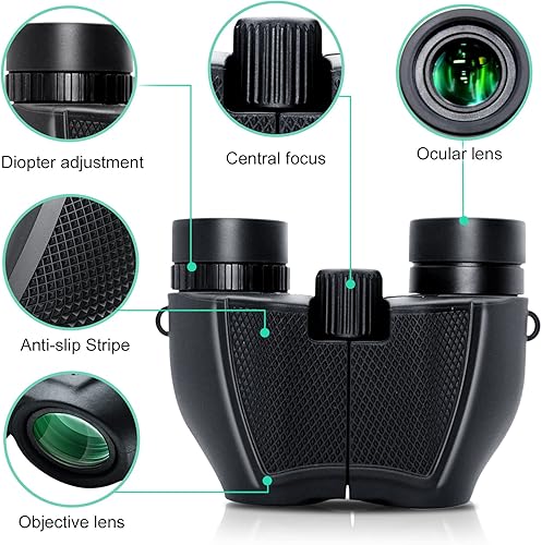 Miniatura 4 de Binoculars 12x25,Compact Binoculars for Adults and Kids,Easy Focus Light Duty binos for Cruise,Bird Watching, Travel,Theatre,Hiking,See