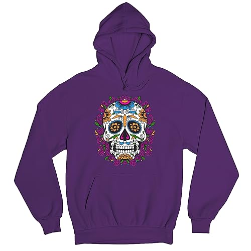 Tee Hunt Floral Sugar Skull Day of The Dead Hoodie