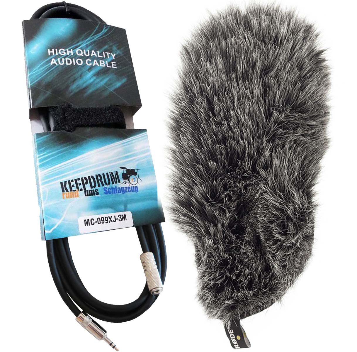 Rode DeadCat VMPR MC-099XJ - Protector contra el viento y alargador Keepdrum (3 m, clavija de 3,5 mm)