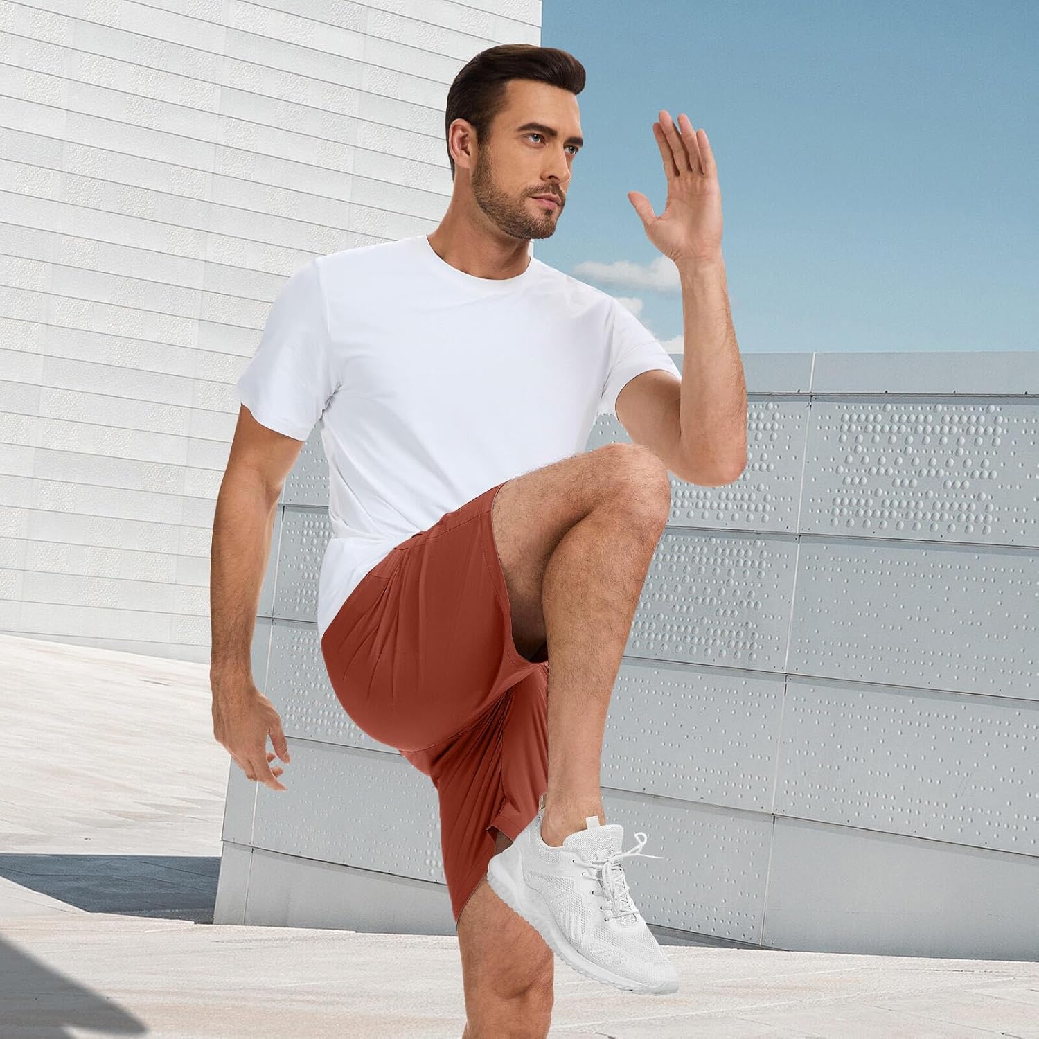 Men's UPF 50+ 7" Inseam Hiking Shorts with 3 Zipper Pockets Water Resistant Quick Dry Lightweight for Outdoor Fishing