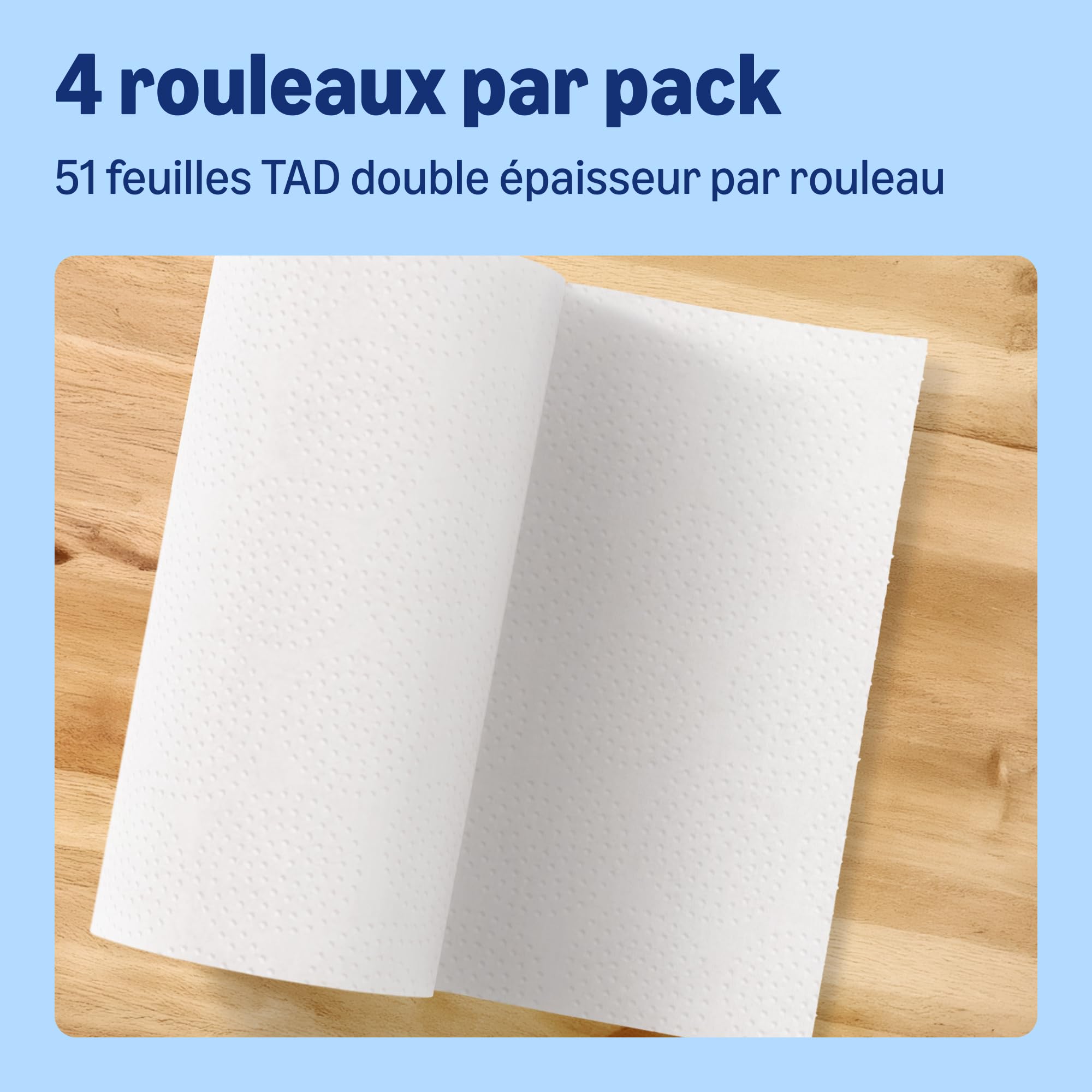 by Amazon Essuie-tout Ultra Absorbant à Séchage par Air Traversant, 32 Rouleaux (8 Paquets de 4), 51 Feuilles par Rouleau, Certifié FSC (Anciennement "Presto!")