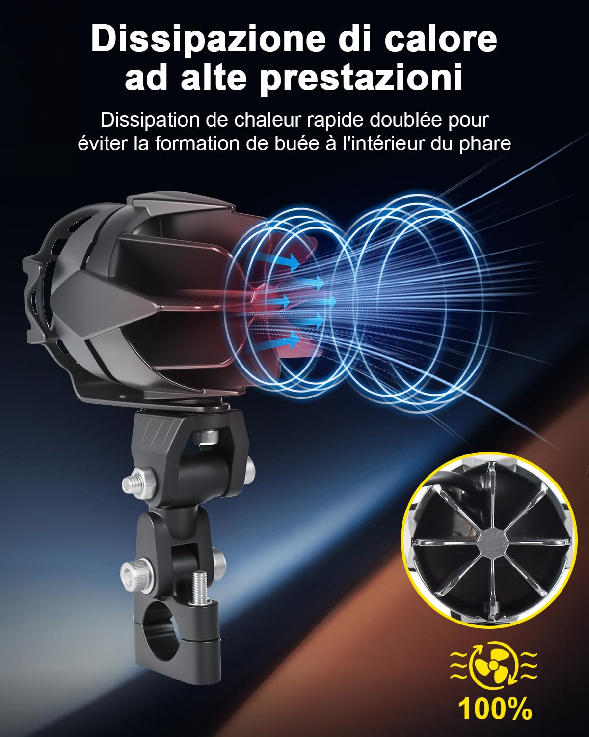 Dinfu 40W LED fari supplementari per moto 9v-60v 4000LM tondo LED fendinebbia IP68 con cablaggio, interruttore e supporto IP68 faretti per moto ATV SUV dirt bike 4x4 pickup | Faro fendinebbia a LED rotondo, con cablaggio e supporto, per moto, ATV, SUV, Di