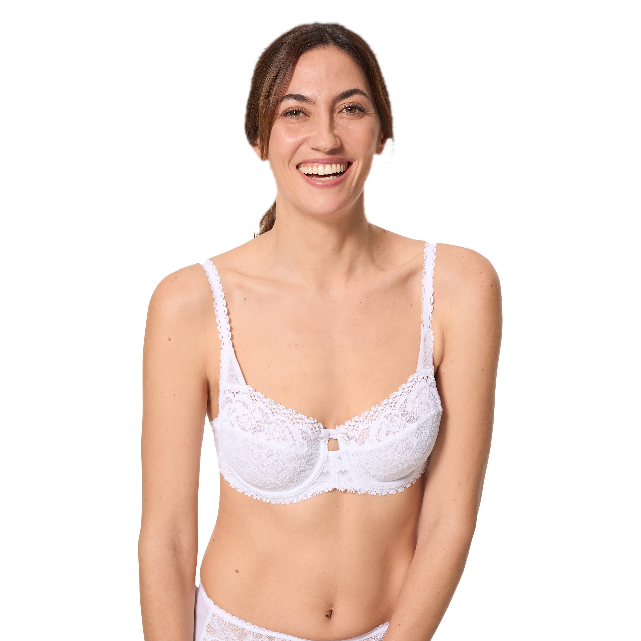 Playtex Bra New Flower Elegance Balconette Women x1, White, 38DD