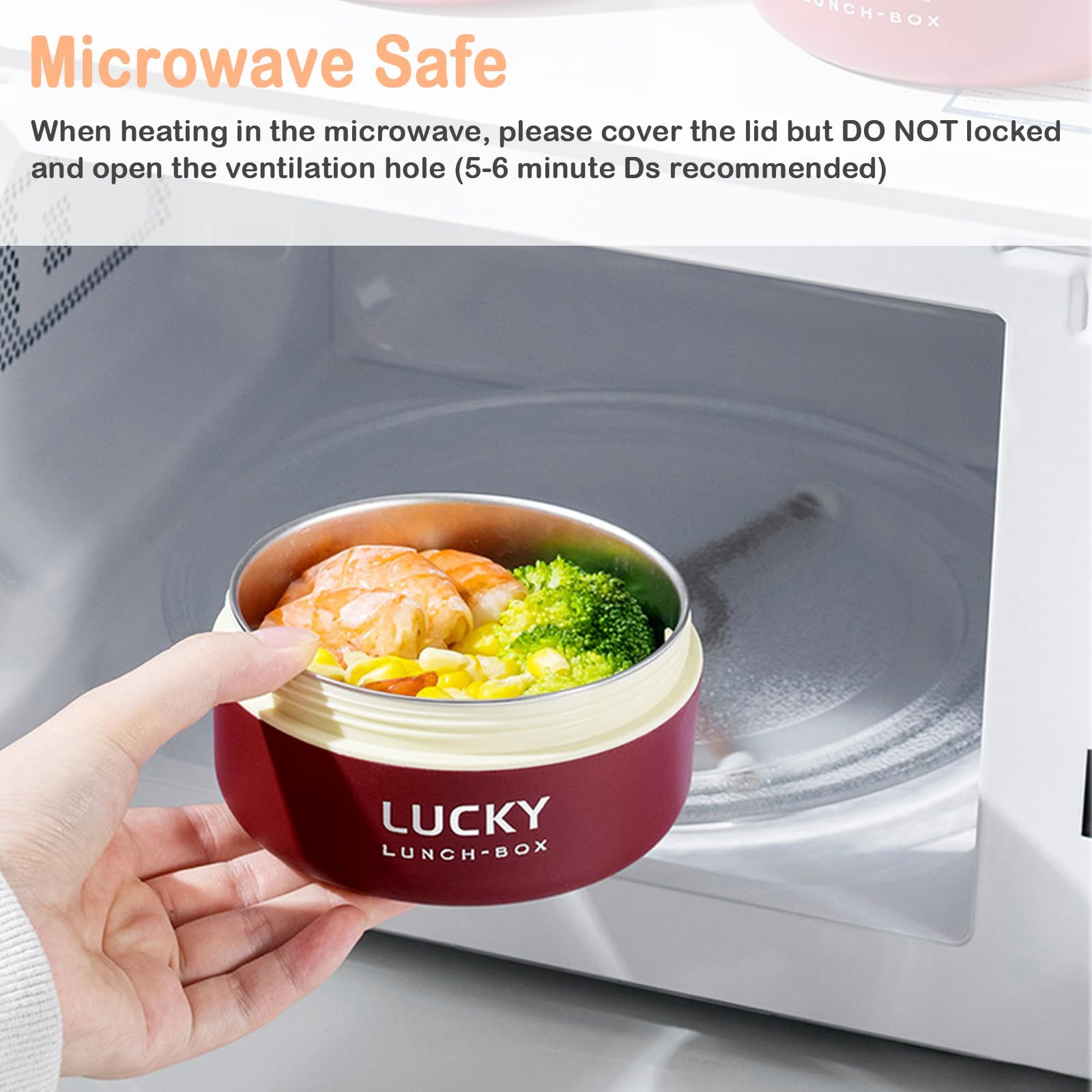 Contenitori per il pranzo isolati portatili, in acciaio inox, bento box, per adulti, con borsa termica per il pranzo, 4 contenitori separati impilabili per adulti, rosso