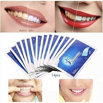 28Pcs/14Pair Teeth Whitening Strips 3D White Gel Tooth Dental kit Oral Hygiene Care Strip for false Teeth Veneers Dentist seks