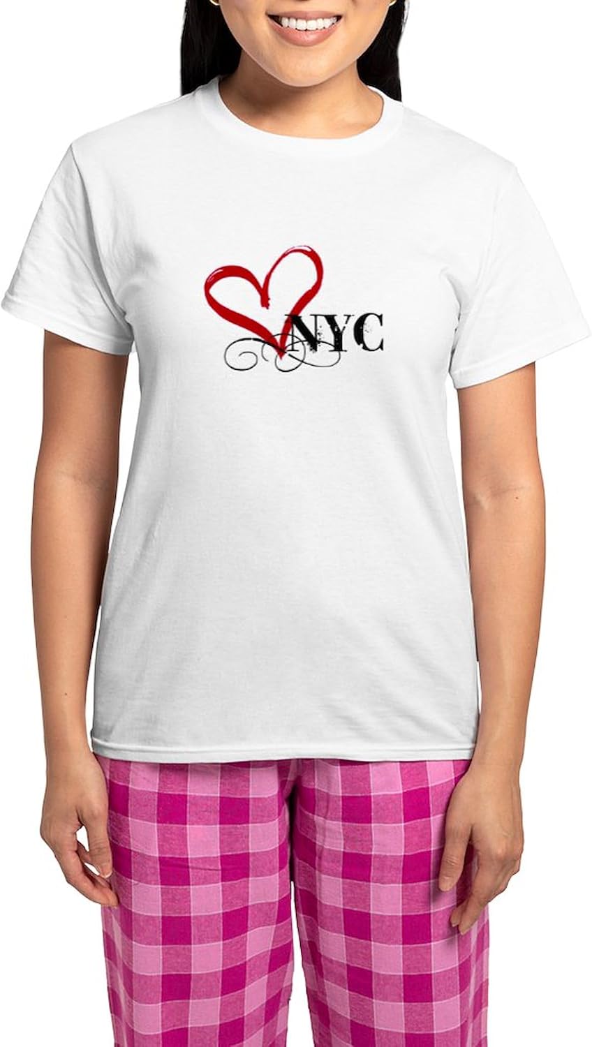 CafePress Love NYC Fancy Women's Light Pajamas Women's Novelty Cotton Pajama Set, Comfortable PJ Sleepwear