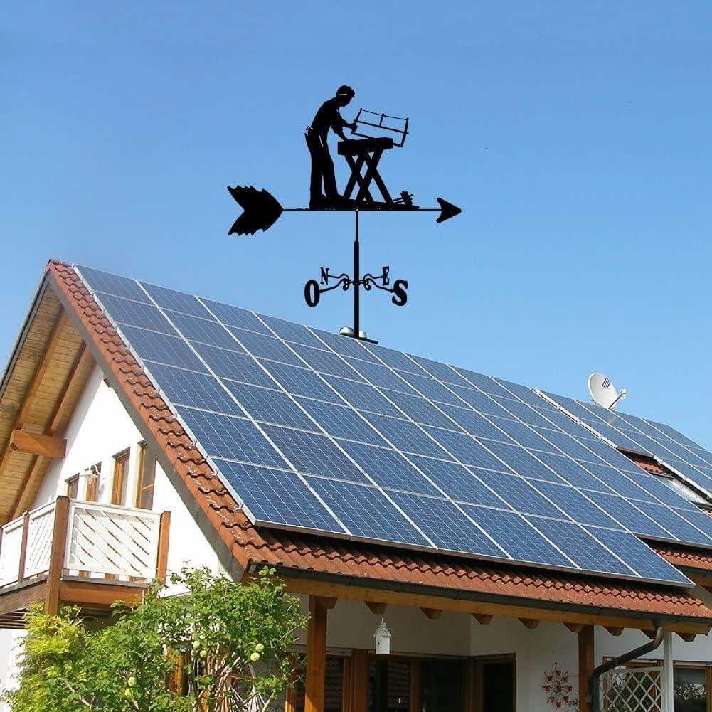 風見鶏 ワーカー、装飾風見鶏、風向計キット屋外庭芝生金属ブラケット風見鶏