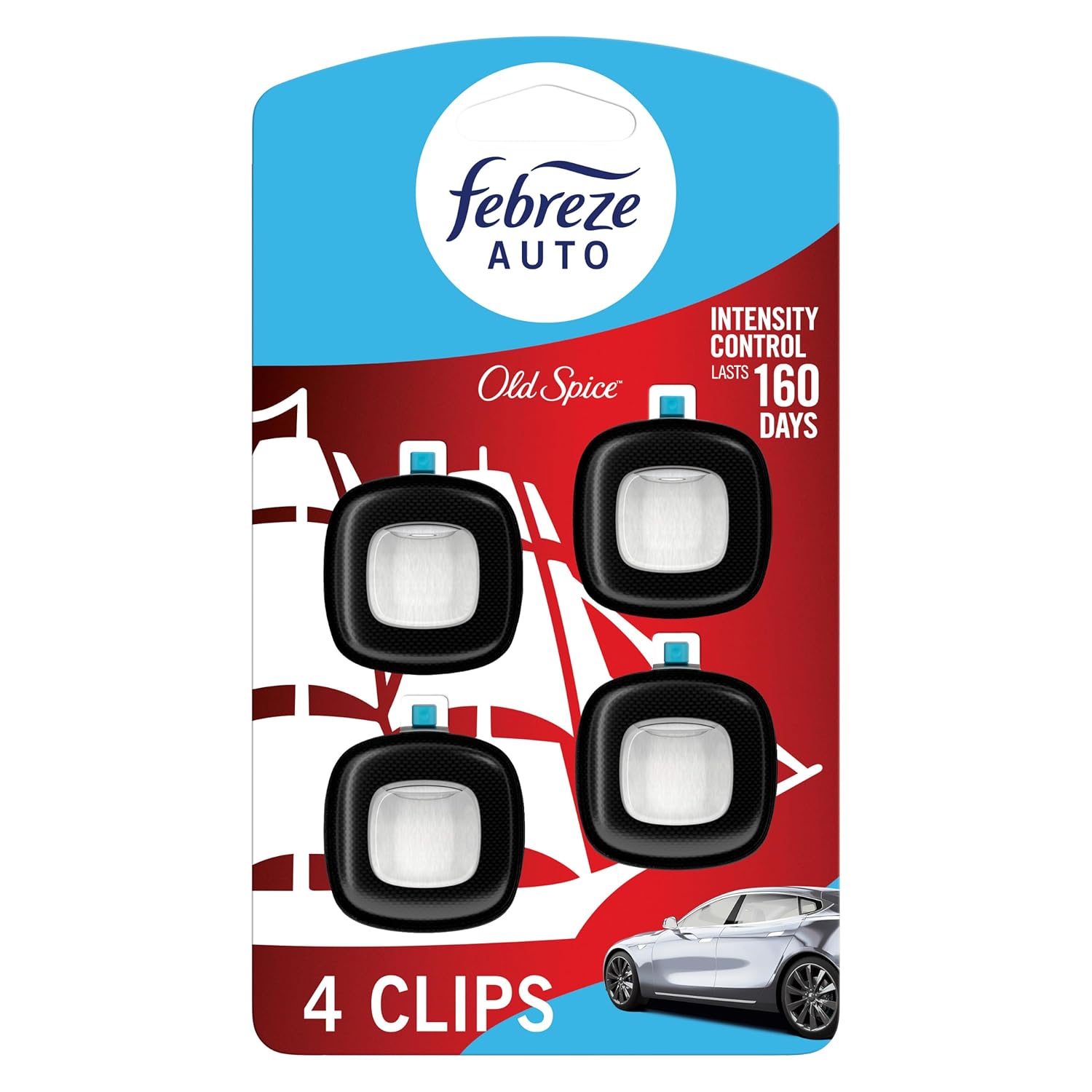 Febreze Car Air Freshener Vent Clip Old Spice Scent 07 oz Car Vent Clip Pack of 4