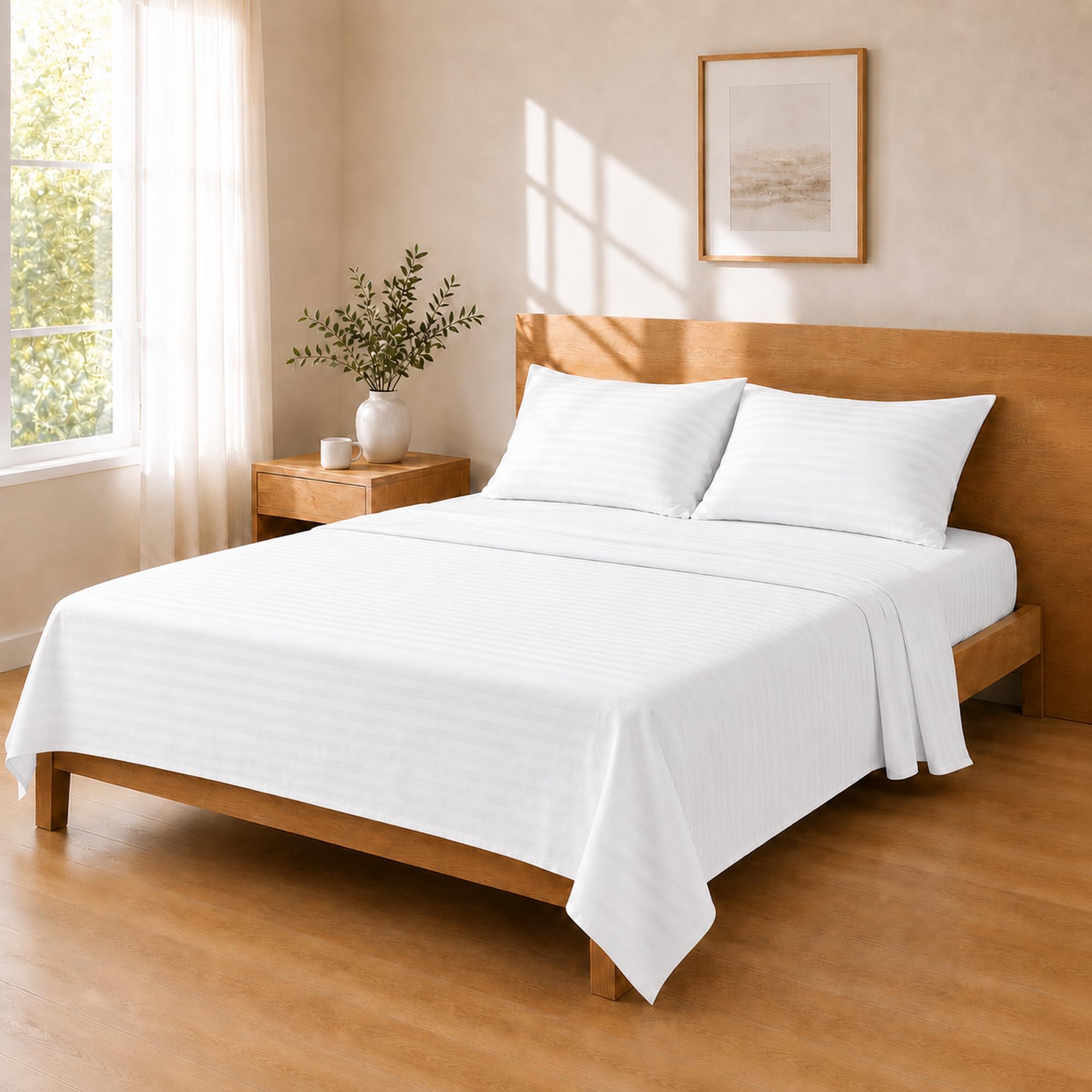 Homebliss Microfibre Bed Sheet Set 180 x 240 / 135 x 200 + 25 / 50 x 80 x 2 cm, White