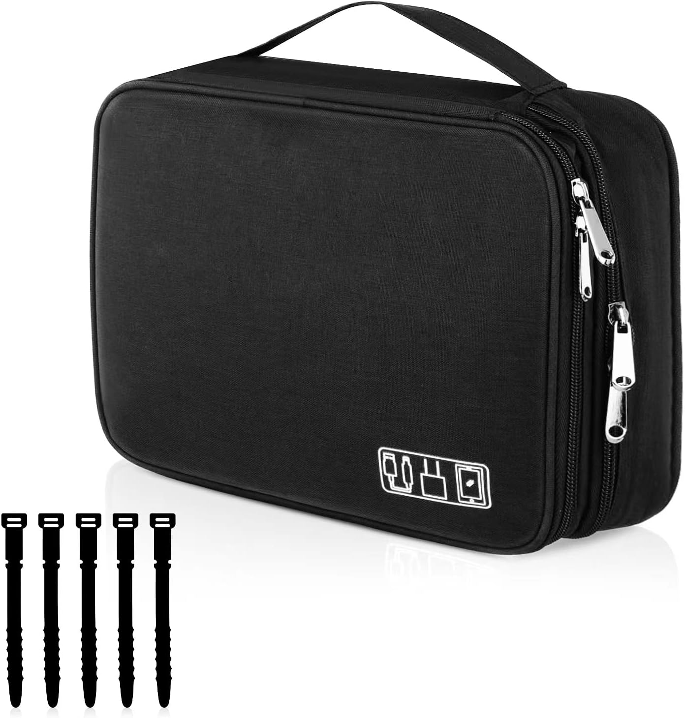 Cable Organizer Bag, Electronic Organizer Travel Case 3 Layer Waterproof Electronic
