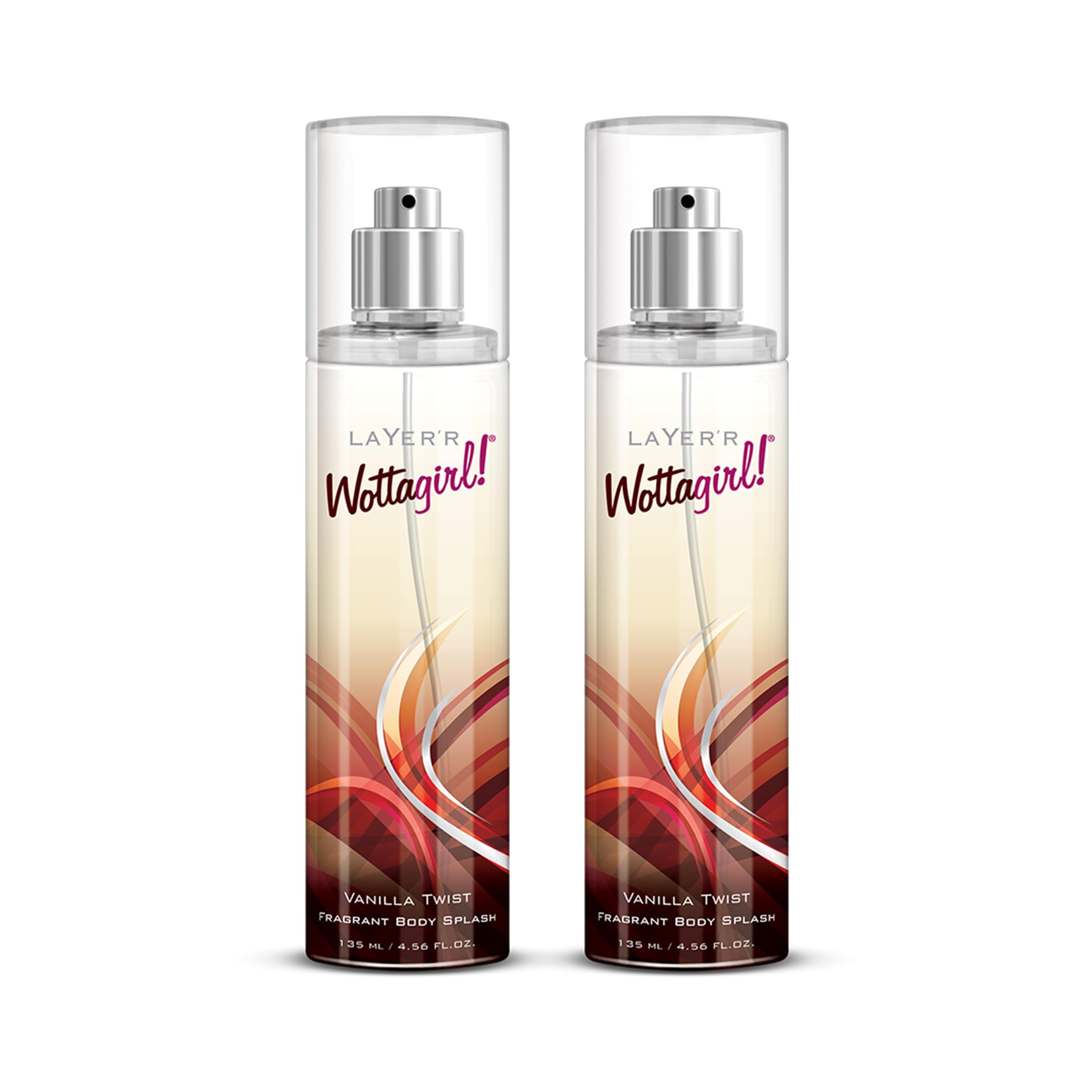 Layer'r Wottagirl Vanilla Twist Fragrant Body Splash For Women | Long Lasting Liquid Fragrance (135Ml) (Pack Of 2)-image-1