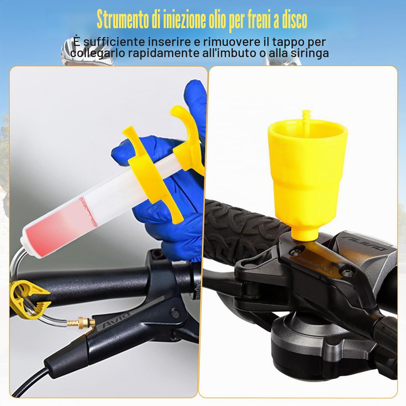 Kit Spurgo Freni per Shimano, TEKTRO, MAGURA, 180ML Olio Minerale Universale Kit Spurgo Freni MTB, Kit Idraulico Di Dissanguamento Del Freno A Disco Del Fluido Della Bicicletta