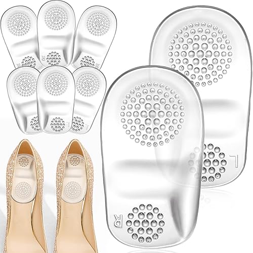 3 pares de almohadillas transparentes para el talón, plantillas de talón de copas para zapatos, cojines de talón de gel autoadhesivos suaves,
