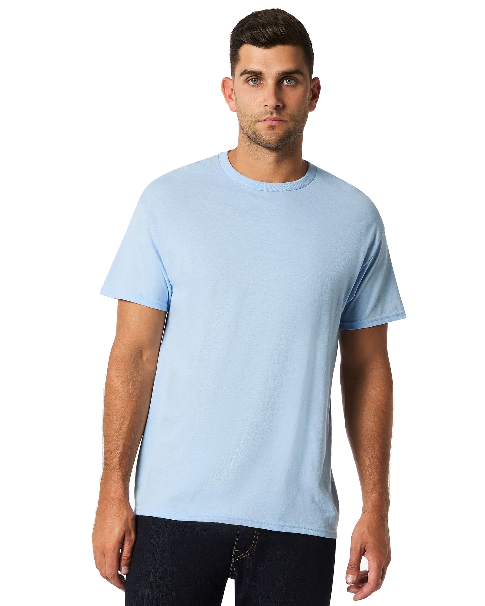 Gildan Men's T-Shirt - Cotton - Medium - Light Blue