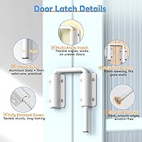 Vista 6 de Nuevo Cerrojo de Puerta Corrediza para Patio - Cerradura de Bucle en Forma de U de 2-3/8 Pulgadas, Cerradura de Seguridad para el Hogar de 90/180