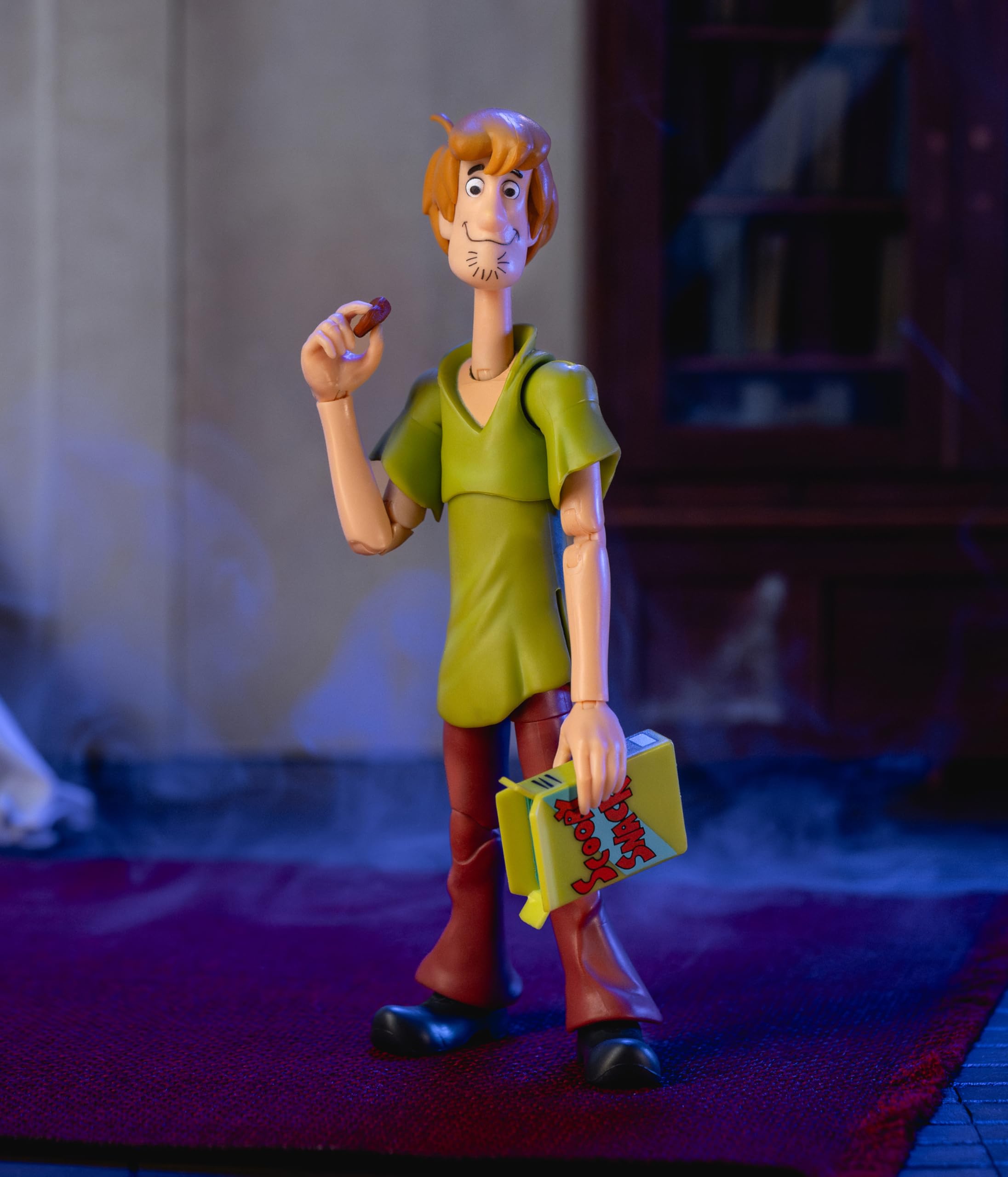 Jada Toys Figur Shaggy Rogers (15,8 cm) - voll bewegliche Scooby-DOO Sammel- und Actionfigur, mit alternativem Kopf, Händen und Zubehör, für Fans und Sammler ab 13 Jahre, Welle 1