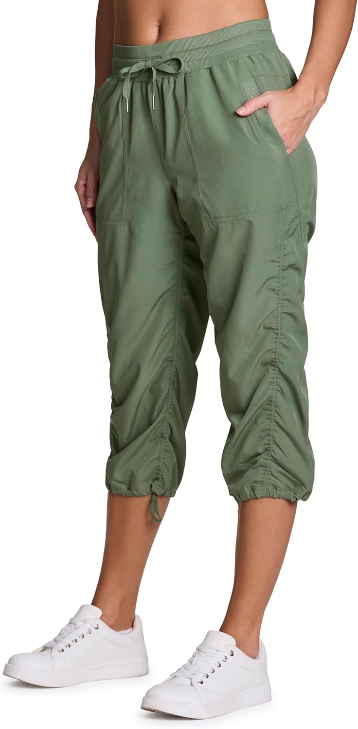 RBX Active Capri Pants for Women Joggers Stretch Lightweight Women’s Casual Pant Capri with Drawstring - Image 3