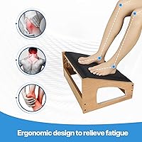 Vista 2 de Reposapiés ergonómico, taburete reposapiés de 4 alturas ajustables, reposapiés debajo del escritorio, cojines suaves, reposapiés de oficina, mejora