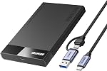 BENFEI 2.5 Inch SATA to USB Tool Free External Hard Drive Enclosure, USB Type-C/Type-A to Sata Compatible for 2.5 Inch SSD(Optimized for SSD, Support UASP SATA III)