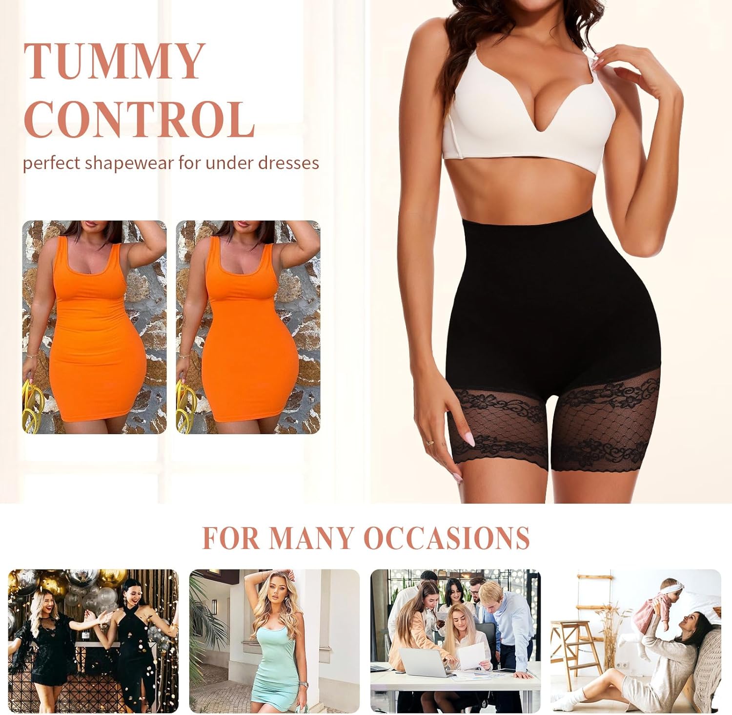 Tummy Control Shapewear Shorts for Women Under Dress Seamless Mid Waist Body Shaper Shaping Underwear Girdle Panties - Image 4