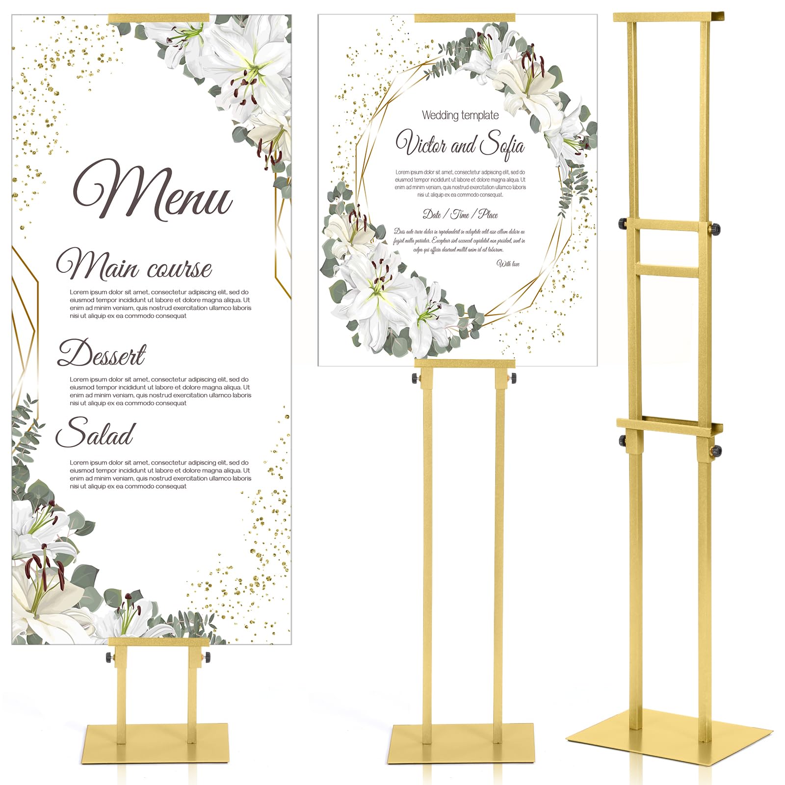 Photo 1 of Thyle Poster Stand, Gold, 40-75" Adjustable Height