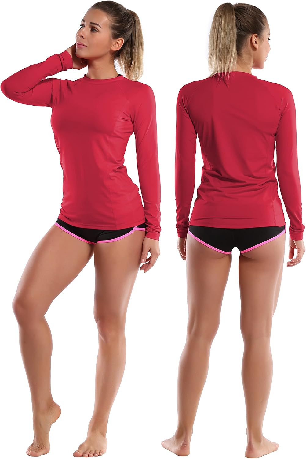 BUBBLELIME Long Sleeve UPF 50+ Sun Protection Rashguard for Women Swim Shirts Surfing Swimwear Swim Top Swimsuit