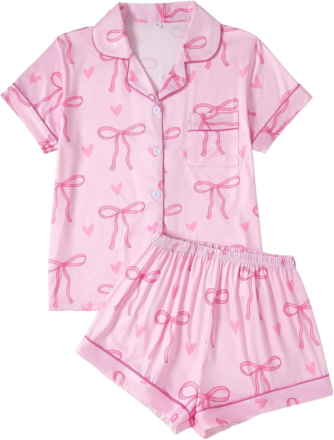 SEGT Women's Pajamas Set for Women Short Sleeve Button Down Sleepwear Cute and Fun Printed Pattern 2 Piece Loungewear