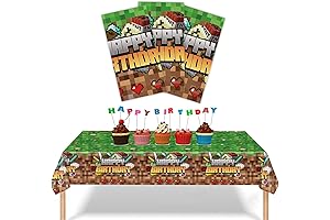 Pixel Miner Crafting Disposable Plastic Tablecloths