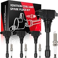 Vista 14 de Paquete de bobinas de bobina de encendido SCITOO compatible con Nissan Versa 1.8L 2007-2012 para Versa 1.6L 2009-2012 para FX50 5.0L 2009-2013 UF549