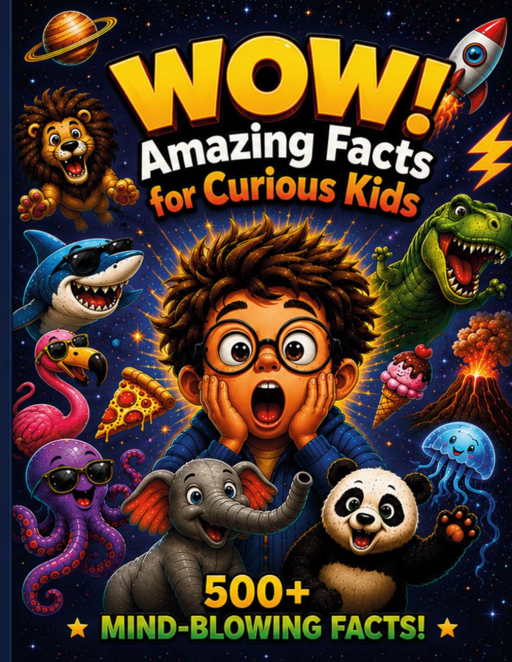 WOW! Amazing Facts for Curious Kids: 500+ Mind-Blowing Facts About Animals, Space, Science, History, Dinosaurs and More!