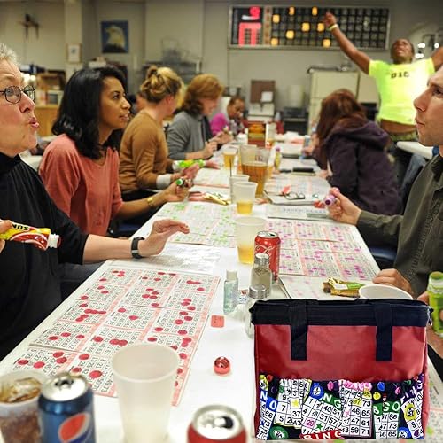 Miniatura 10 de Versátil bolsa grande de bingo Daubers  8 bolsillos  Accesorios de bingo y estuche de maquillaje  Bolsa de transporte con cremallera para regalos