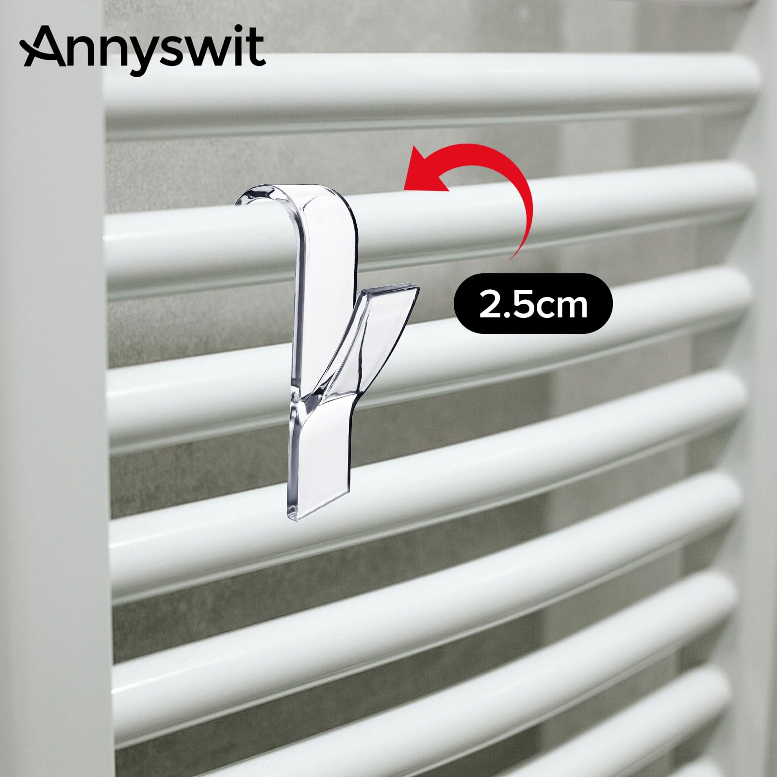 10 Ganci Per Termosifone Trasparenti - Appendini Salvaspazio Per Asciugamani Bagno - Foto 4