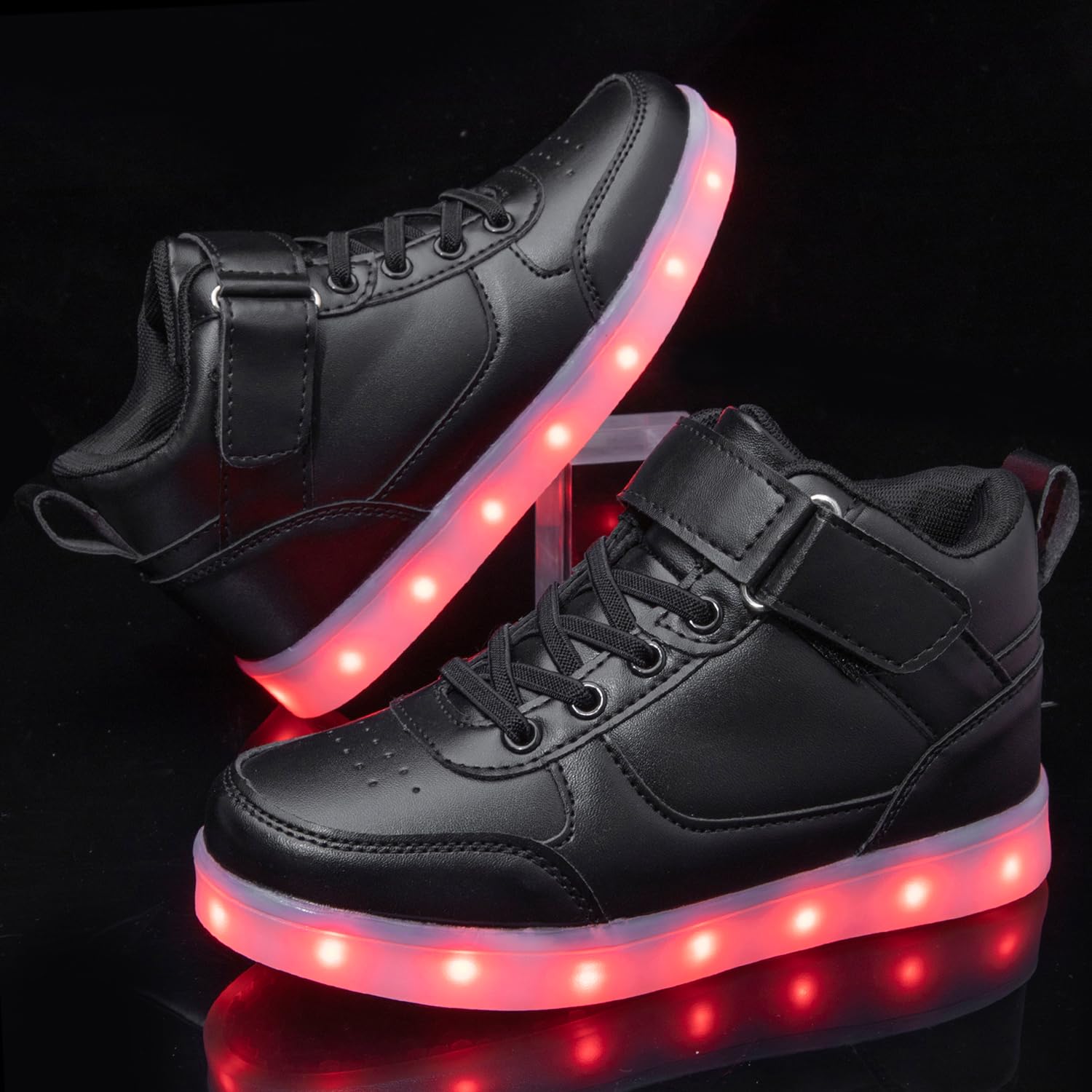 Scarpe da ginnastica per bambini con luci a LED, alte e ricaricabili, con USB, lampeggianti, per bambini e bambine