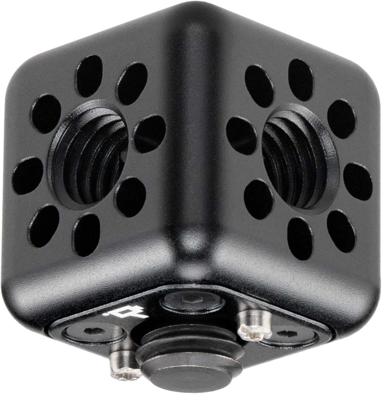 Wooden Camera Accessory Cube with Anti-Twist Pins to Mount to Cage or Rig, Compact 1" Cube for Mounting Accessories (3/8"-16)