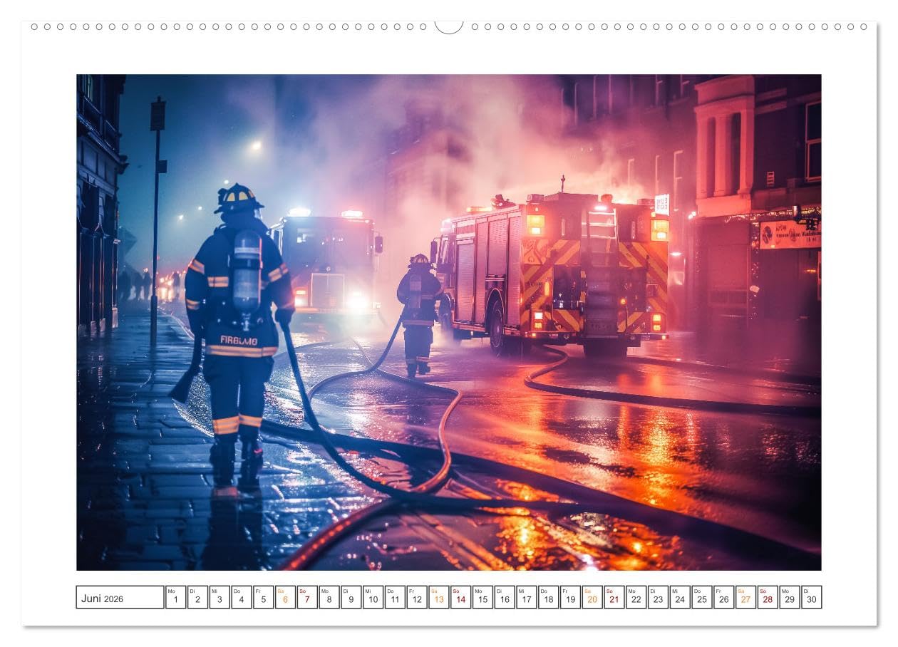 Helden im Einsatz - Männer und Frauen im Feuerwehrdienst (hochwertiger Premium Wandkalender 2026 DIN A2 quer), Kunstdruck in Hochglanz: Die Arbeit der ... zu unterstützen. (CALVENDO Menschen)