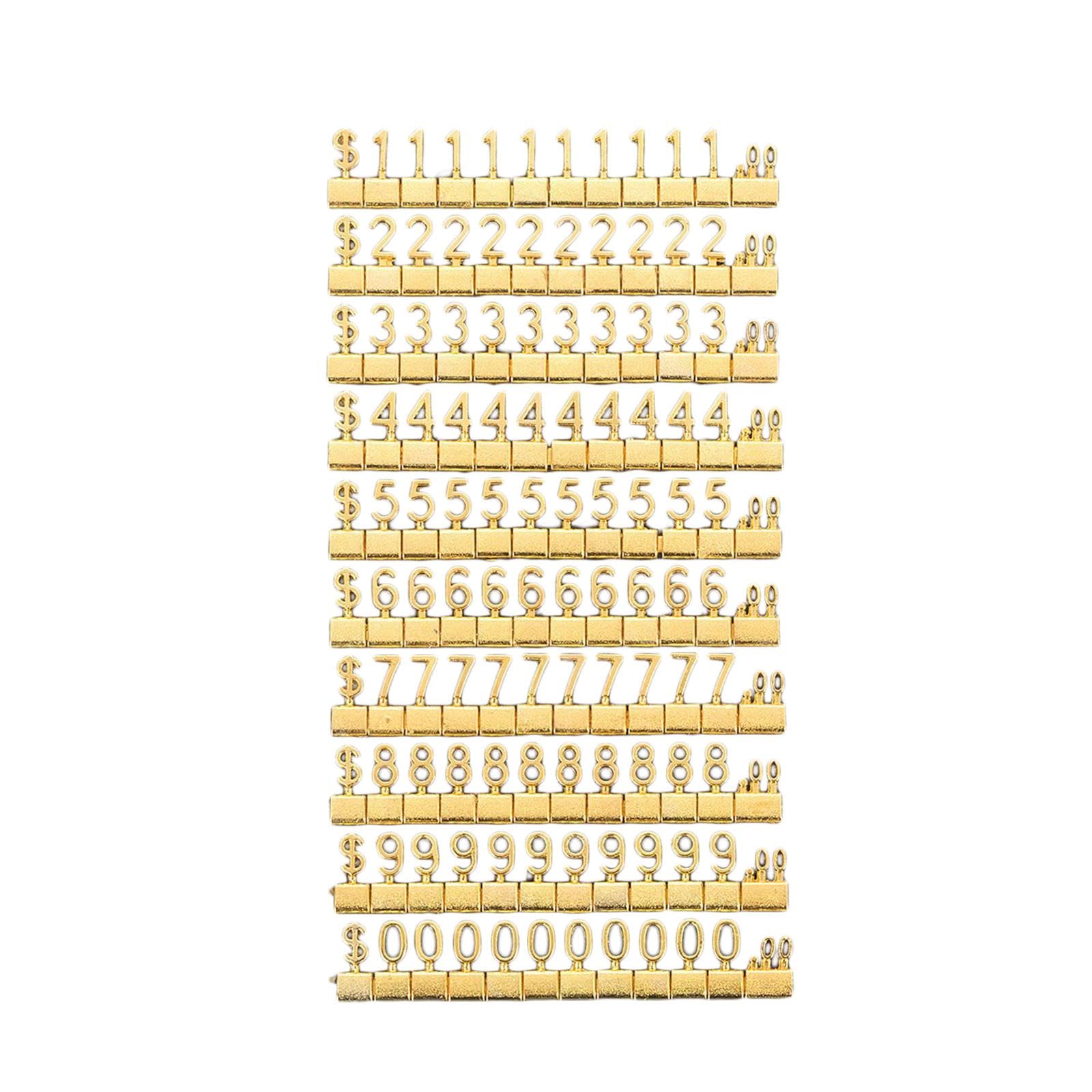5 Set mit Würfeln, Preisschilder, Preismarker, Etiketten für Bäckerei, Büro, Fenster, Theke, goldfarben