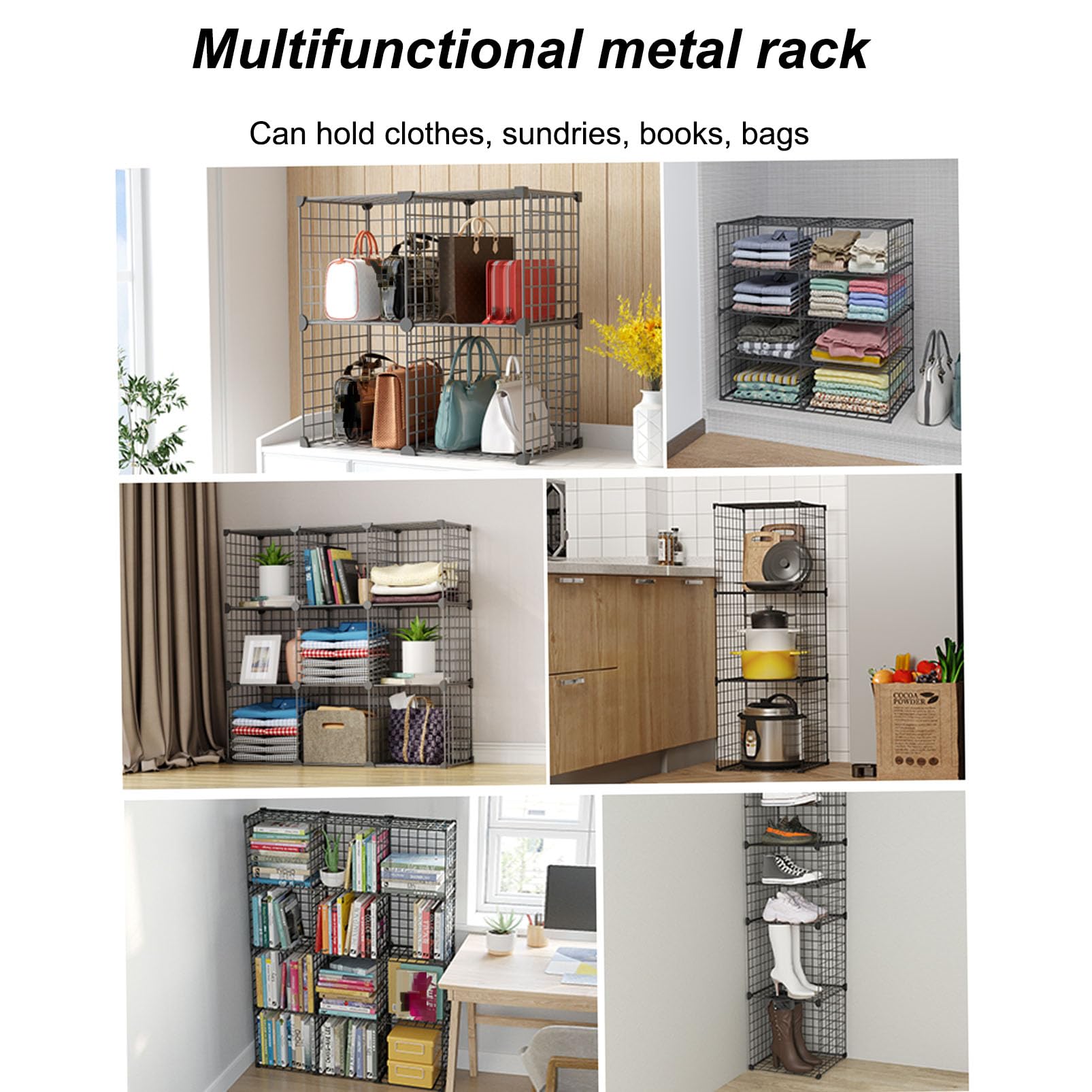 Soporte metálico para cascos de motocicleta, vitrina para sombreros, estante apilable para gorras, contenedores de almacenamiento de rejilla de alambre, percheros, librería, cubo rígido, bolsa para z