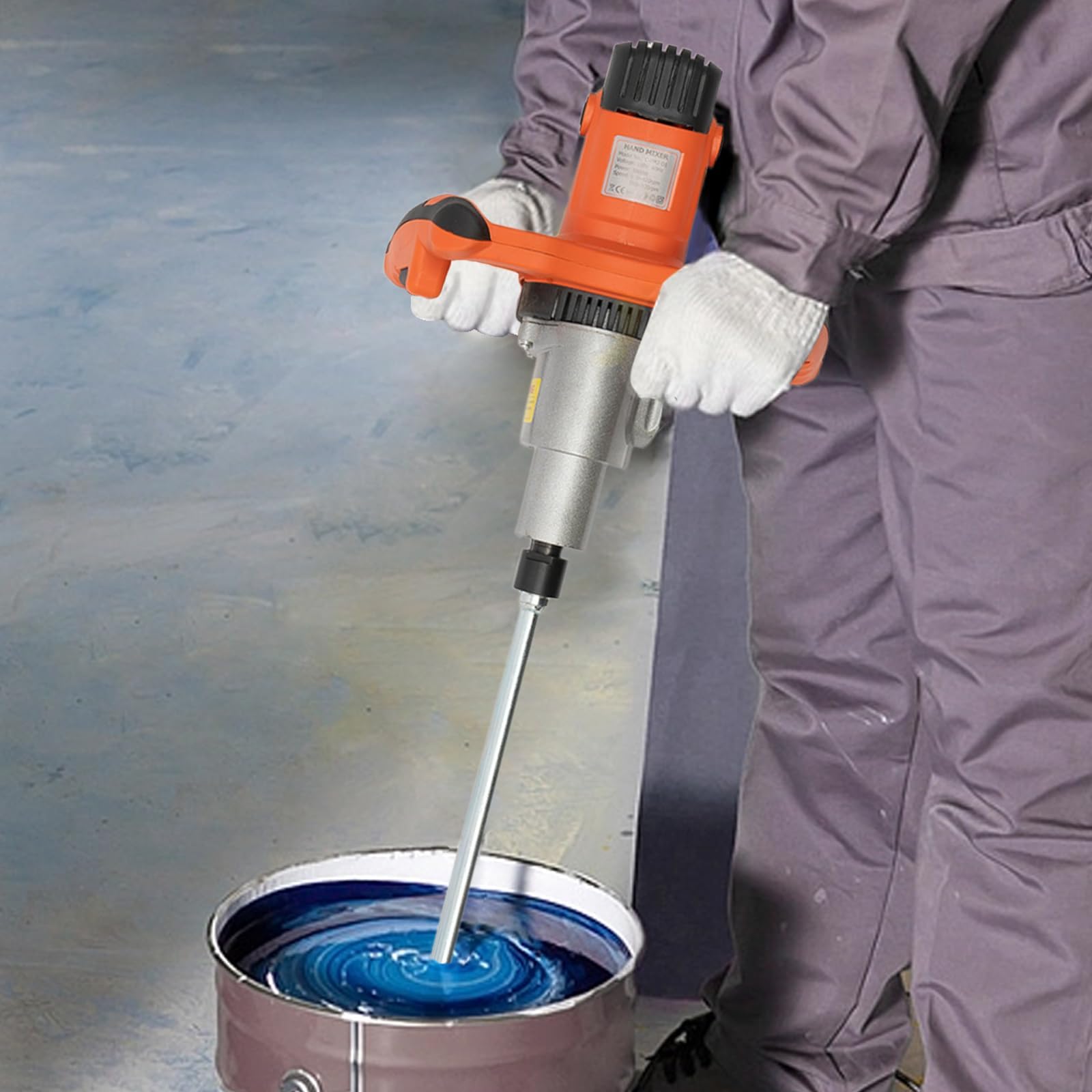 Mezclador de cemento eléctrico de mano, mezclador de concreto portátil de 1800 W, 6 velocidades ajustables para lechada, yeso, mortero, pintura, mezcla de pegamento