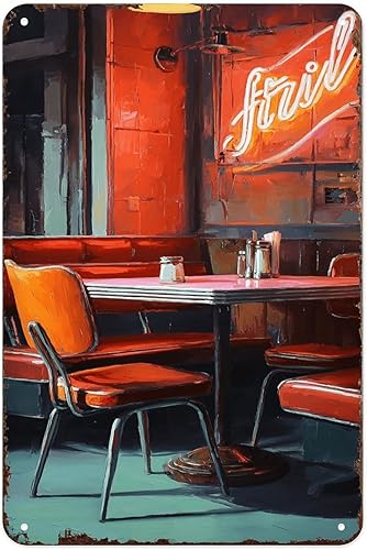 Letrero de neón retro con asiento rojo, letrero de neón vintage, decoración estética de habitación para el hogar, dormitorio, cocina, bar,