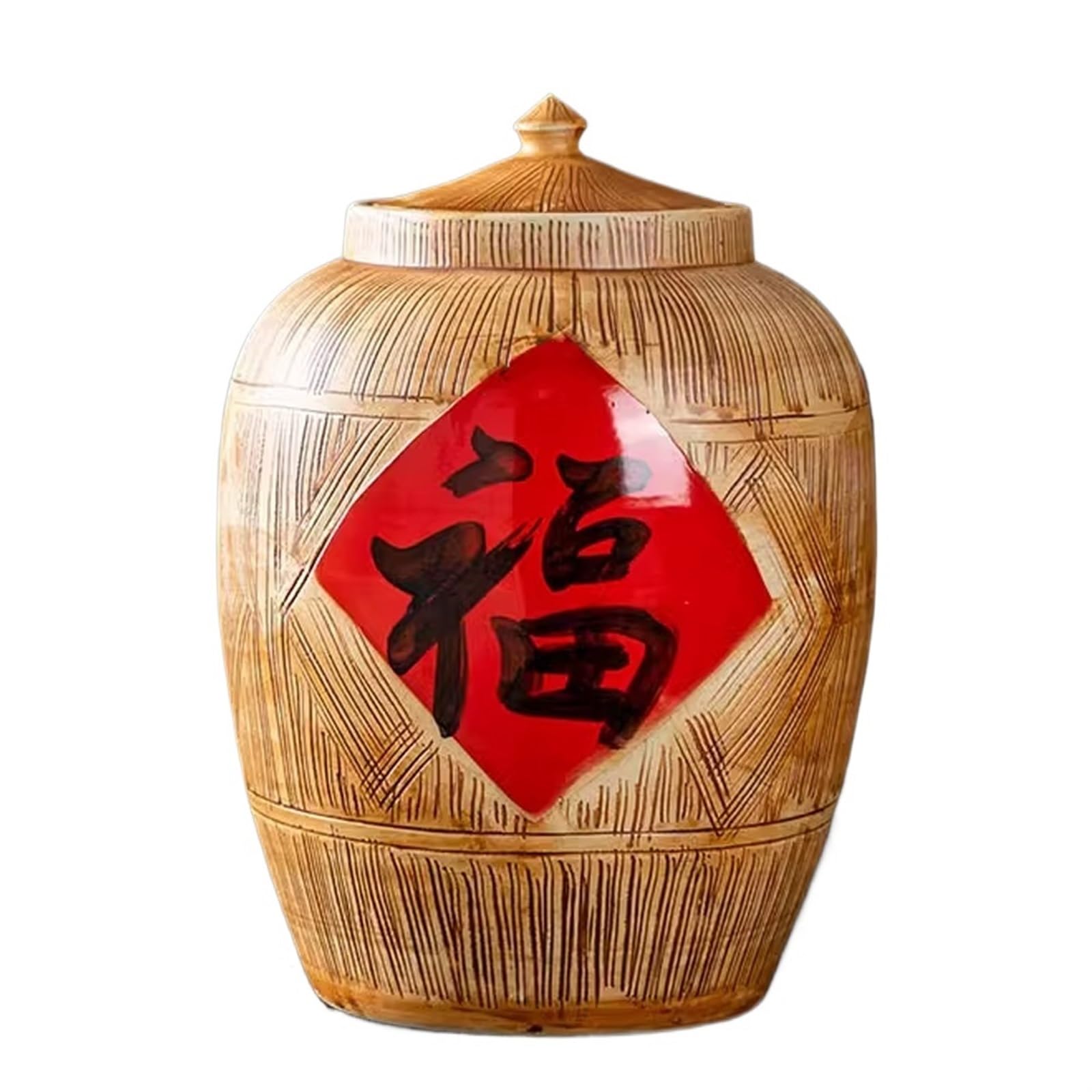 MESCXTY Rice Storage Container Ceramic Jar Bucket Classic Box for Flour Grain Food Dry Storage(25KG)