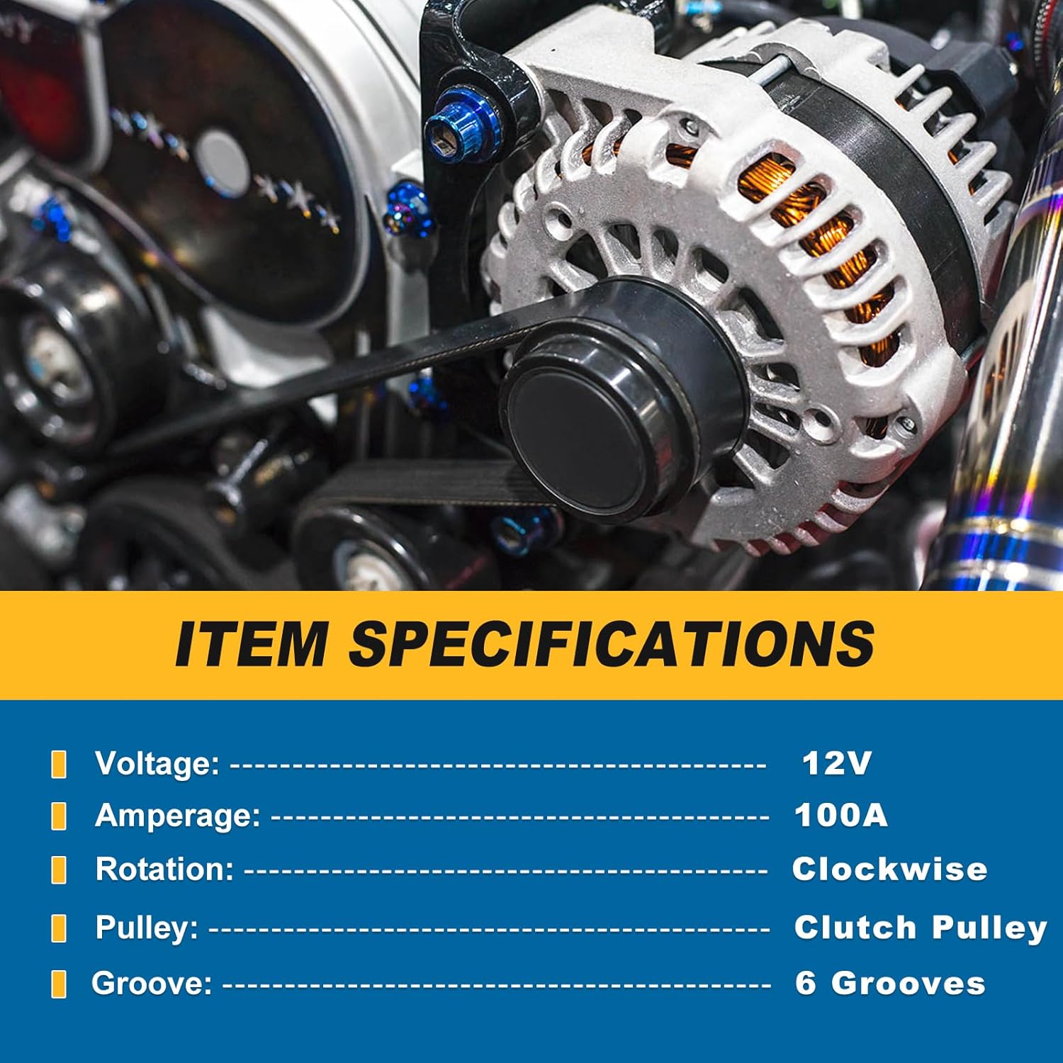 104211-3470 Alternator 12V 135A Automotive Alternator Compatible With Acura ILX 2016-2022, TLX 2015-2020, for Honda CRV 2015-2019 L4 2.4L Replace Part 31100-5X6-J01 A6504S 210-0809 21154